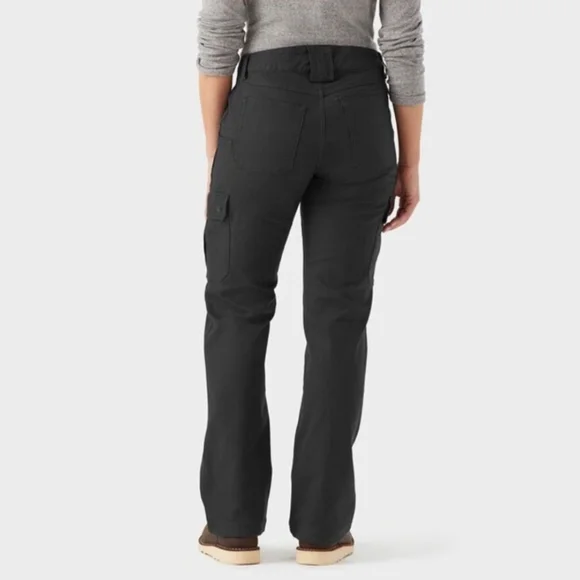 Duluth Trading Co Flex Fire Hose Lined Pants Womens Size 16 Black Canvas Spandex - Picture 3 of 11